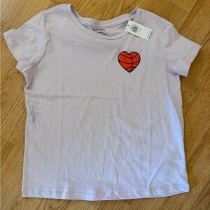 Old Navy Kids' Lavender Tee with Basketball Heart